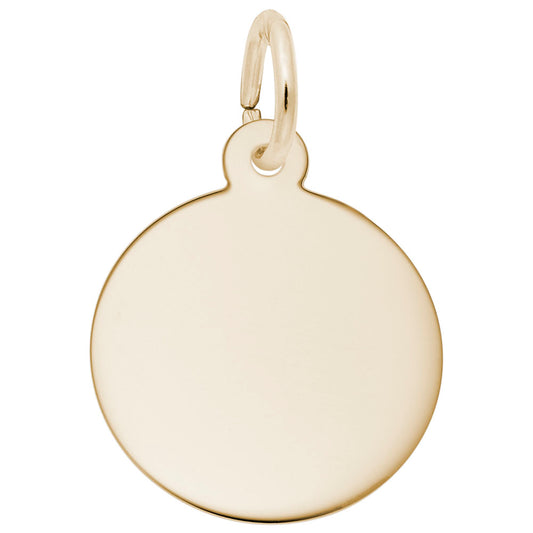 Petite Round Disc Charm - Customizable Silver Jewelry Accessory 4768