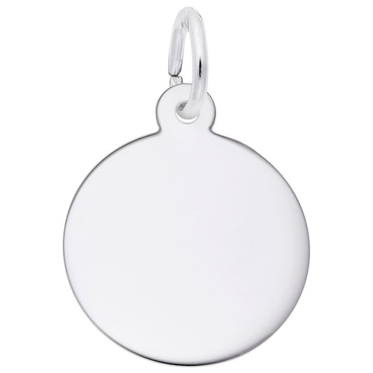 Petite Round Disc Charm - Customizable Silver Jewelry Accessory 4768