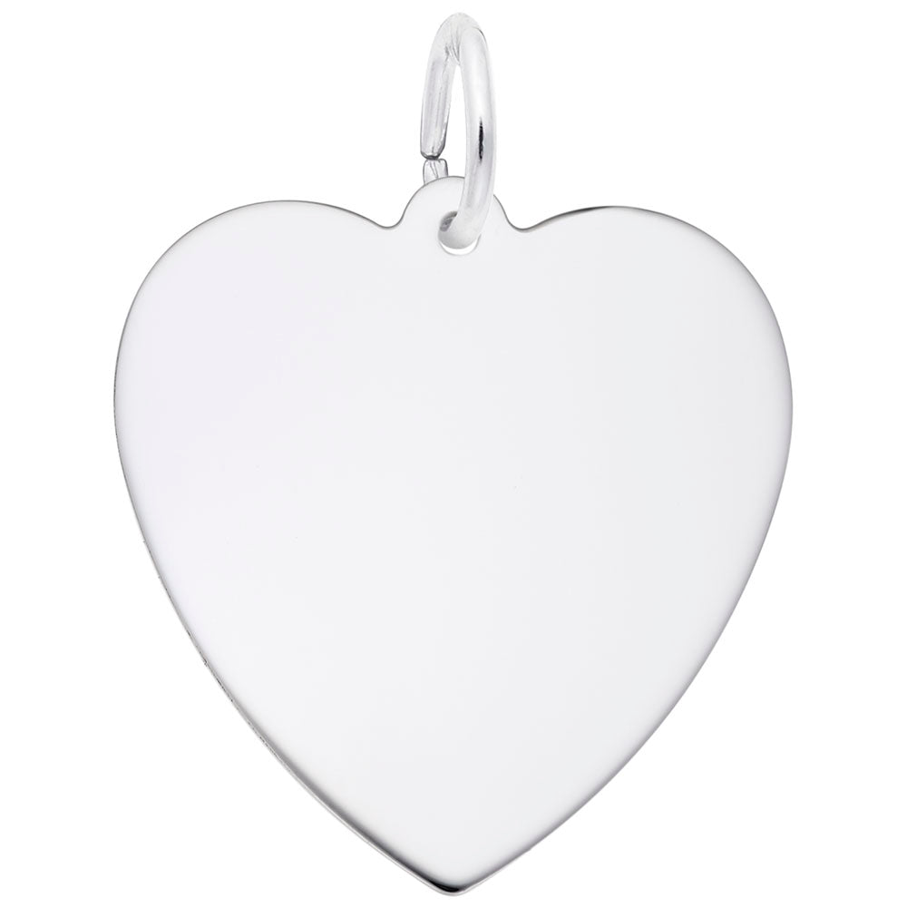 Medium Classic Heart Charm - Elegant Silhouette Disc Jewelry 4769