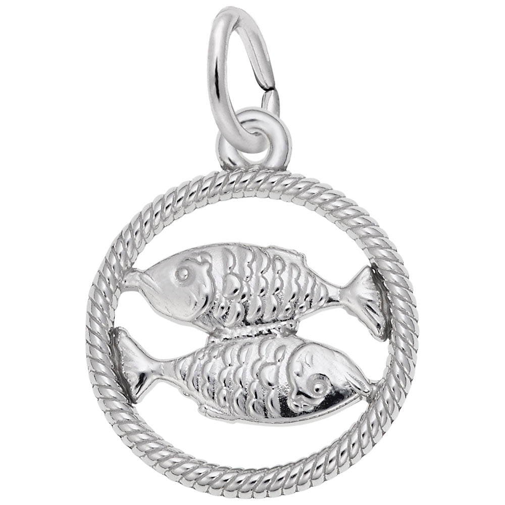 Pisces Fish Charm - Zodiac Symbol Jewelry for Astrology Lovers 4772