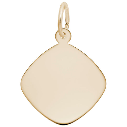 Medium Rounded Diamond Disc Charm - Elegant Customizable Jewelry 4783