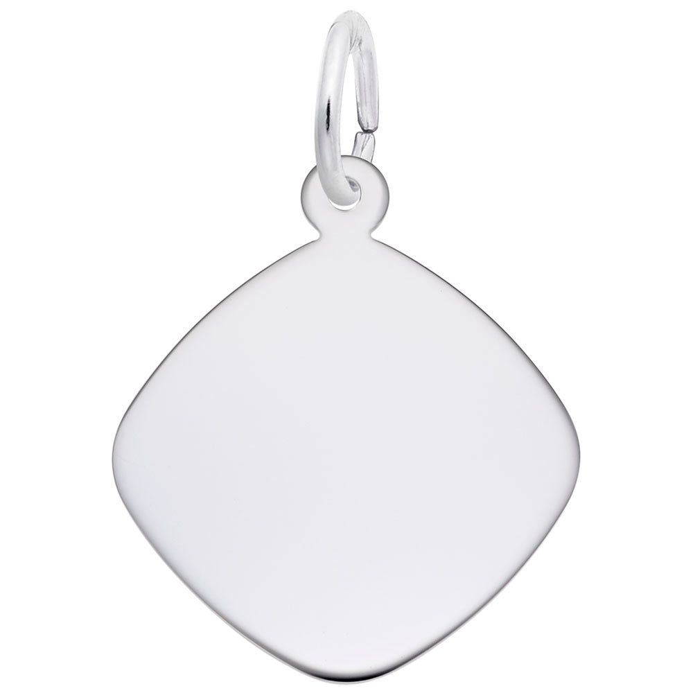 Medium Rounded Diamond Disc Charm - Elegant Customizable Jewelry 4783