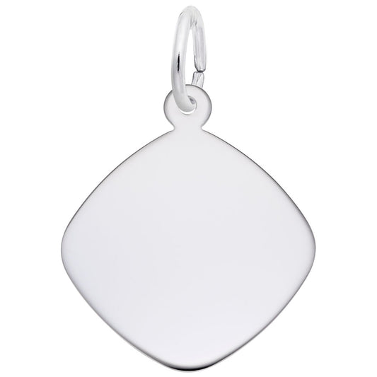 Medium Rounded Diamond Disc Charm - Elegant Customizable Jewelry 4783