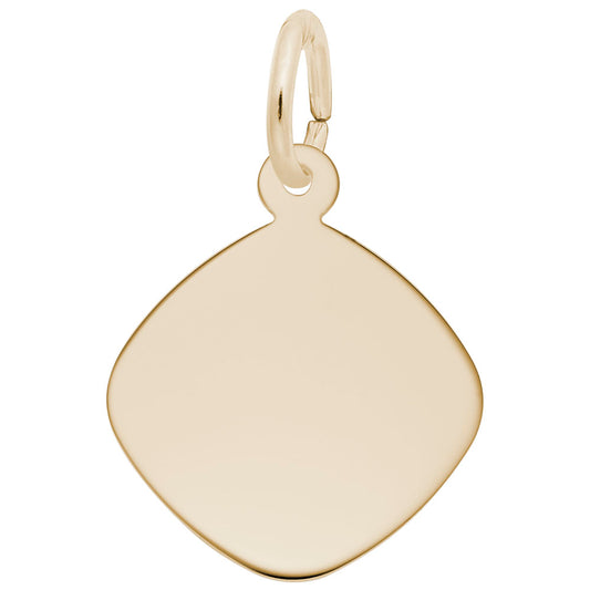 Small Rounded Diamond Disc Charm - Elegant Jewelry Accessory 4784