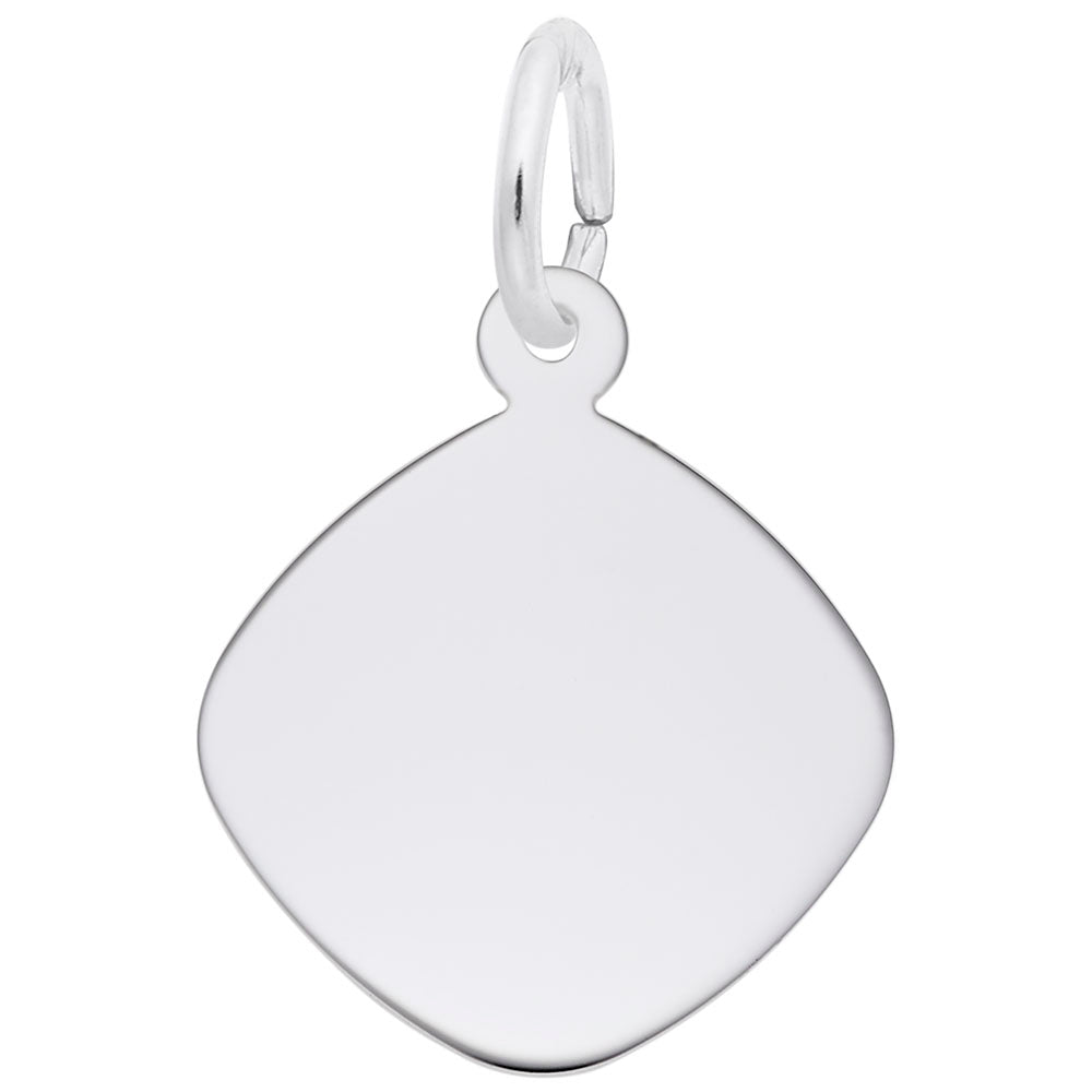 Small Rounded Diamond Disc Charm - Elegant Jewelry Accessory 4784