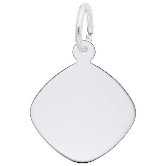 Small Rounded Diamond Disc Charm - Elegant Jewelry Accessory 4784