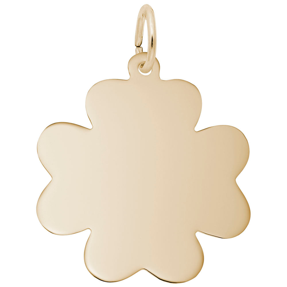 Flat Clover Charm - Elegant Silver Disc for Personalized Jewelry 4785