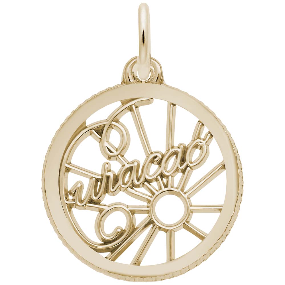 Curacao Script Open Disc Charm - Travel Island Jewelry Gift 4832