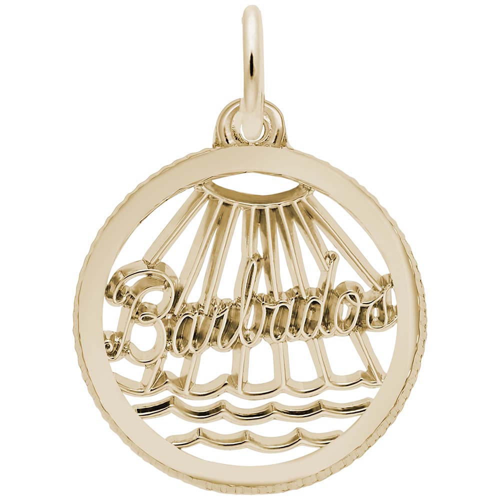 Barbados Disc Charm - Travel Jewelry for Island Lovers 4835