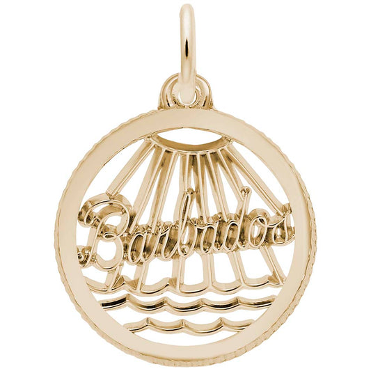 Barbados Disc Charm - Travel Jewelry for Island Lovers 4835