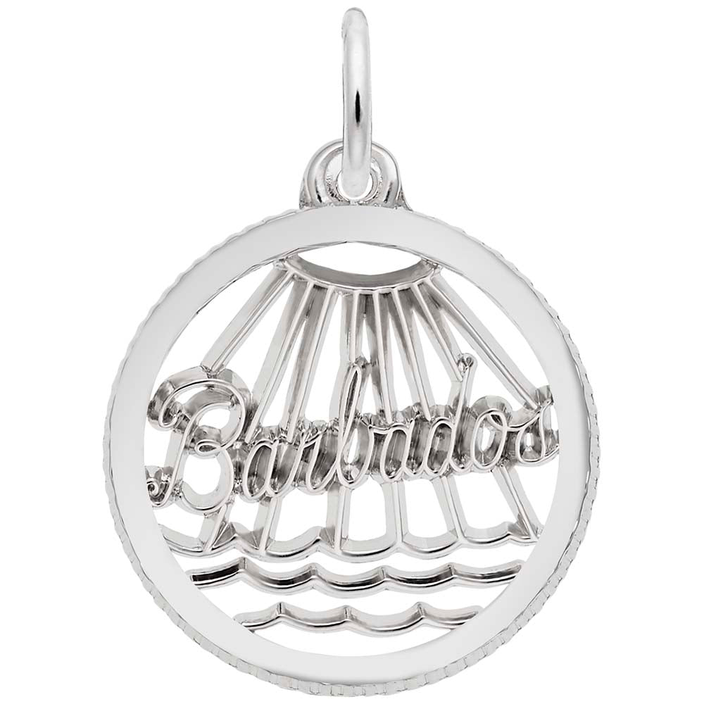 Barbados Disc Charm - Travel Jewelry for Island Lovers 4835
