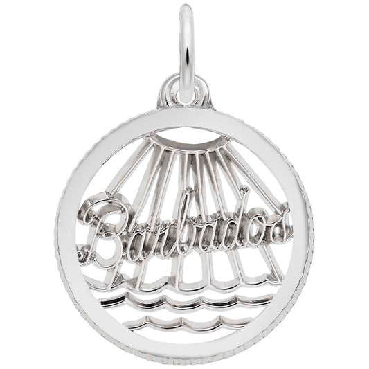 Barbados Disc Charm - Travel Jewelry for Island Lovers 4835