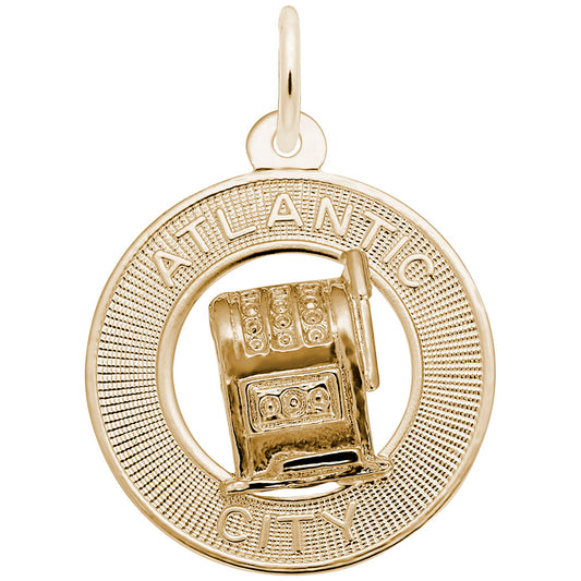Atlantic City Slot Machine Ring Charm for Good Luck Gaming 4861