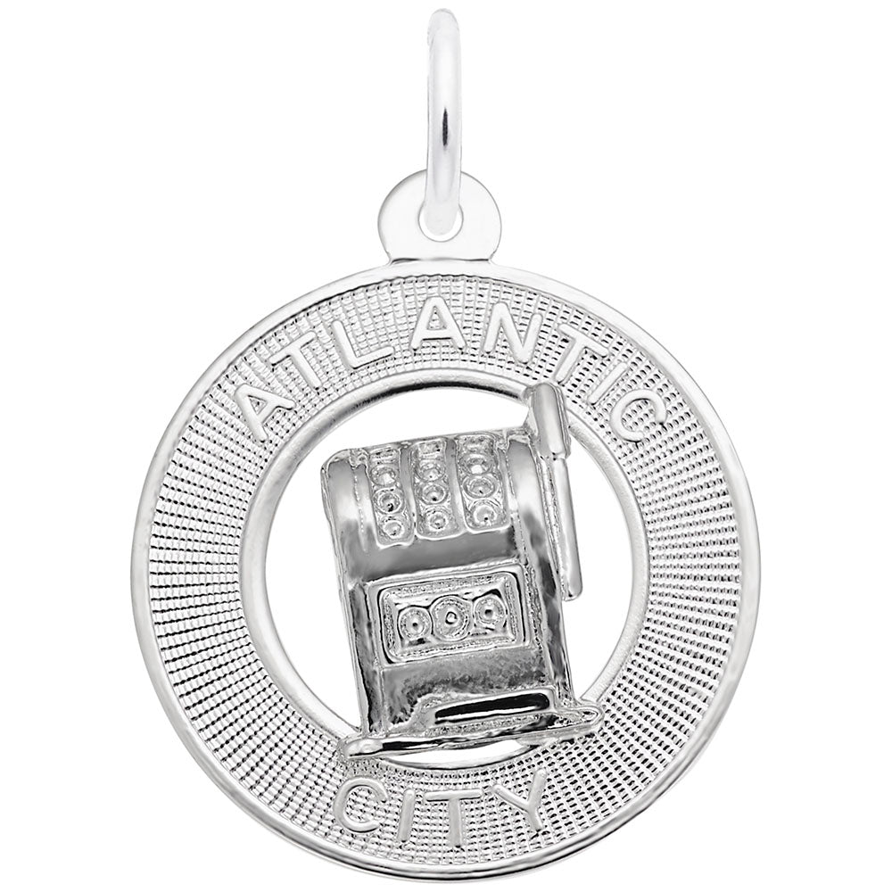 Atlantic City Slot Machine Ring Charm for Good Luck Gaming 4861
