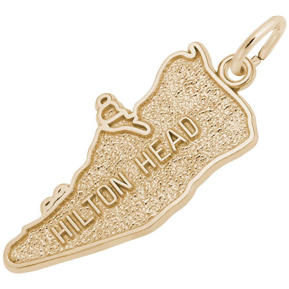 South Carolina Hilton Head Map Charm - Travel Souvenir Jewelry 4870