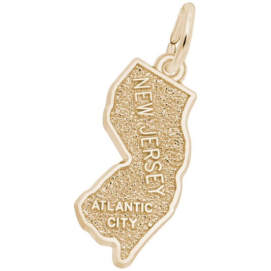 Atlantic City NJ Map Charm - Travel Souvenir Jewelry Gift 4883
