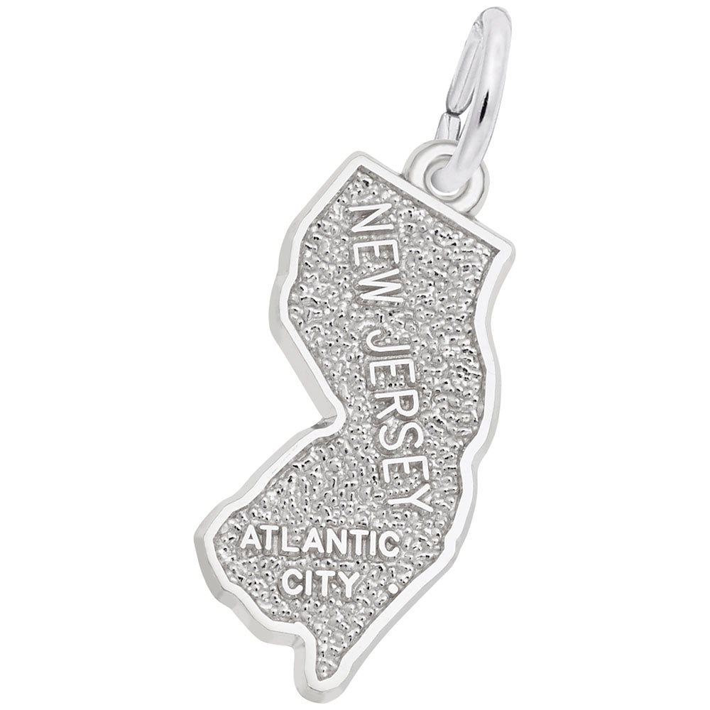 Atlantic City NJ Map Charm - Travel Souvenir Jewelry Gift 4883