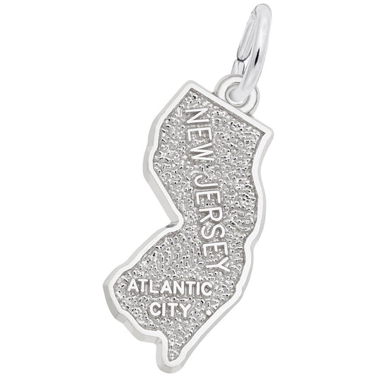 Atlantic City NJ Map Charm - Travel Souvenir Jewelry Gift 4883