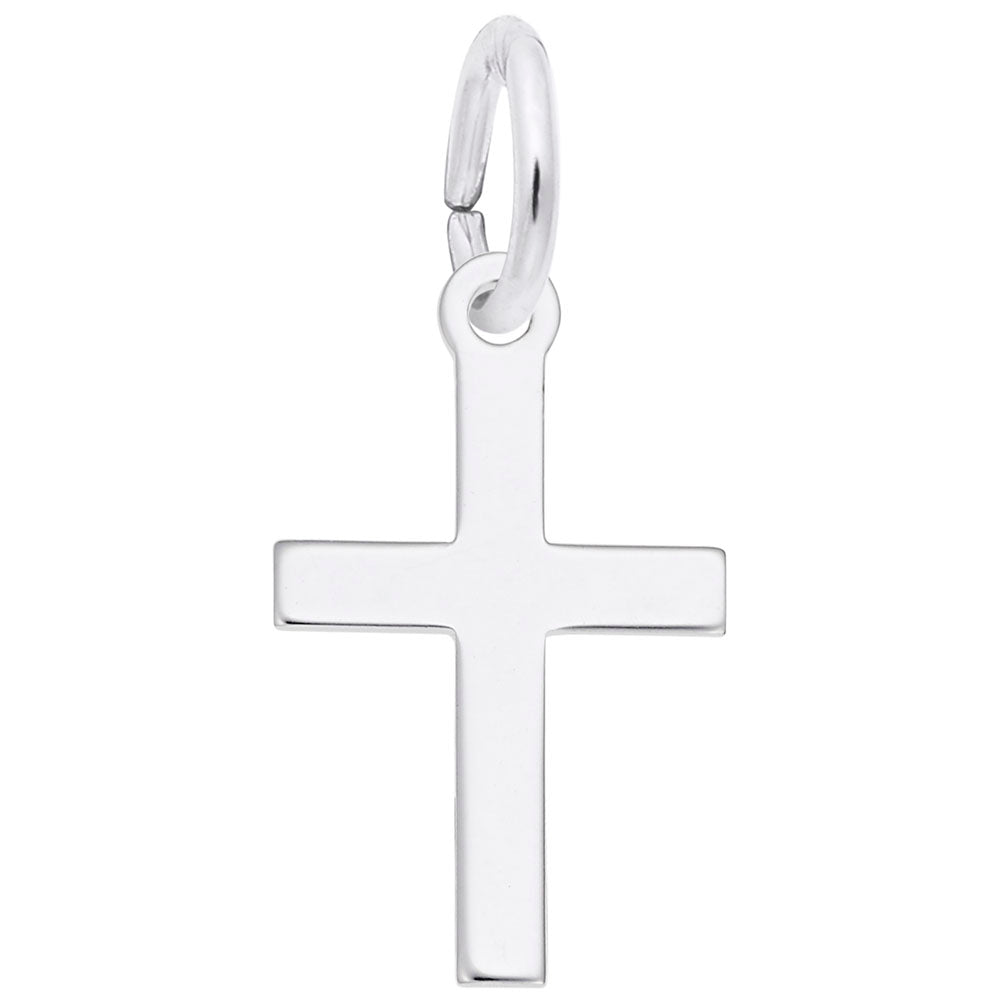 Small Plain Cross Charm - Elegant Religious Jewelry for Faith 4901
