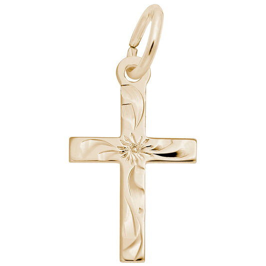 Small Flared Cross Charm - Elegant Religious Jewelry Accessory 4902