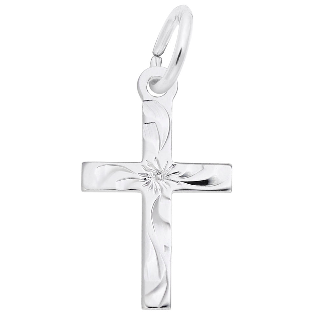Small Flared Cross Charm - Elegant Religious Jewelry Accessory 4902