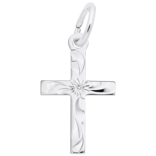 Small Flared Cross Charm - Elegant Religious Jewelry Accessory 4902
