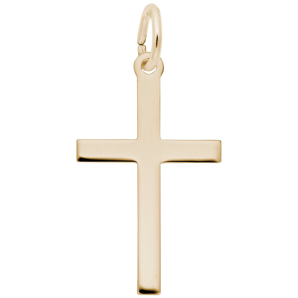 Medium Plain Cross Charm - Elegant Religious Jewelry Accessory 4903