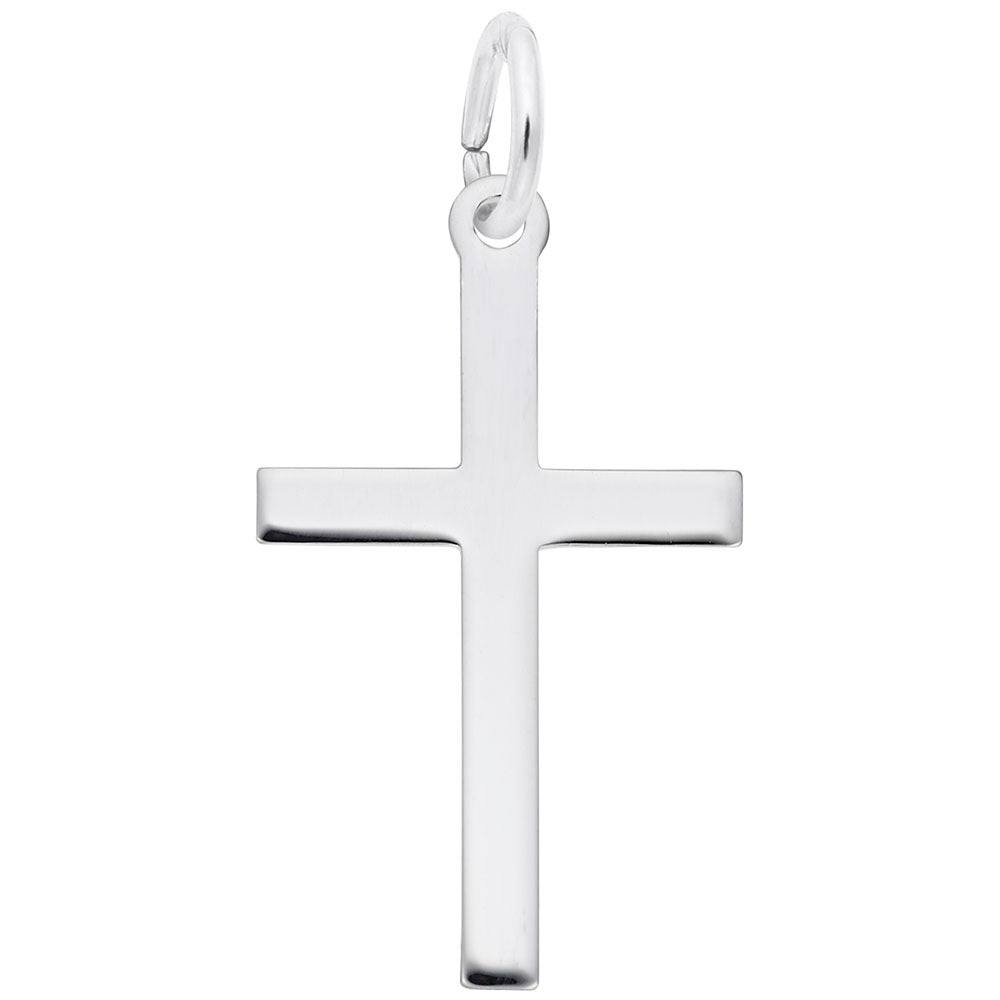 Medium Plain Cross Charm - Elegant Religious Jewelry Accessory 4903