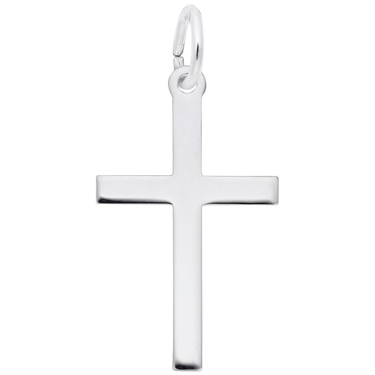 Medium Plain Cross Charm - Elegant Religious Jewelry Accessory 4903