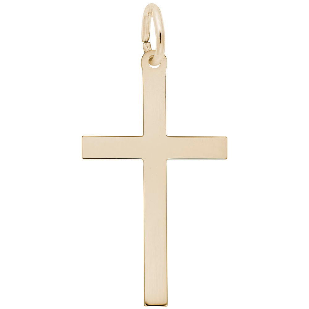 Large Plain Cross Charm - Elegant Religious Jewelry Accessory 4905