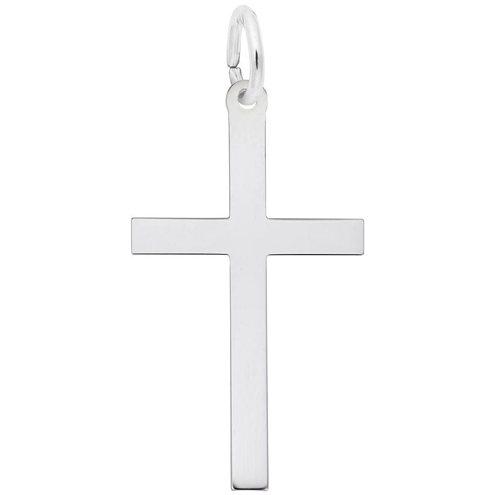 Large Plain Cross Charm - Elegant Religious Jewelry Accessory 4905