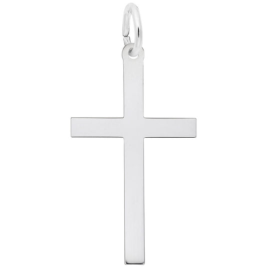 Large Plain Cross Charm - Elegant Religious Jewelry Accessory 4905