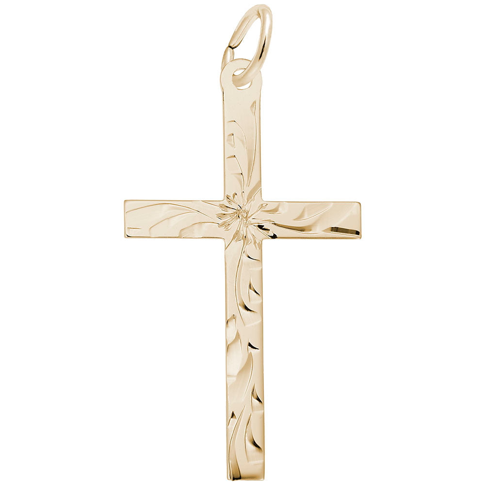 Large Flared Cross Charm - Elegant Religious Jewelry Accessory 4906