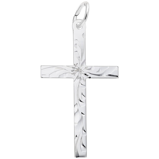 Large Flared Cross Charm - Elegant Religious Jewelry Accessory 4906