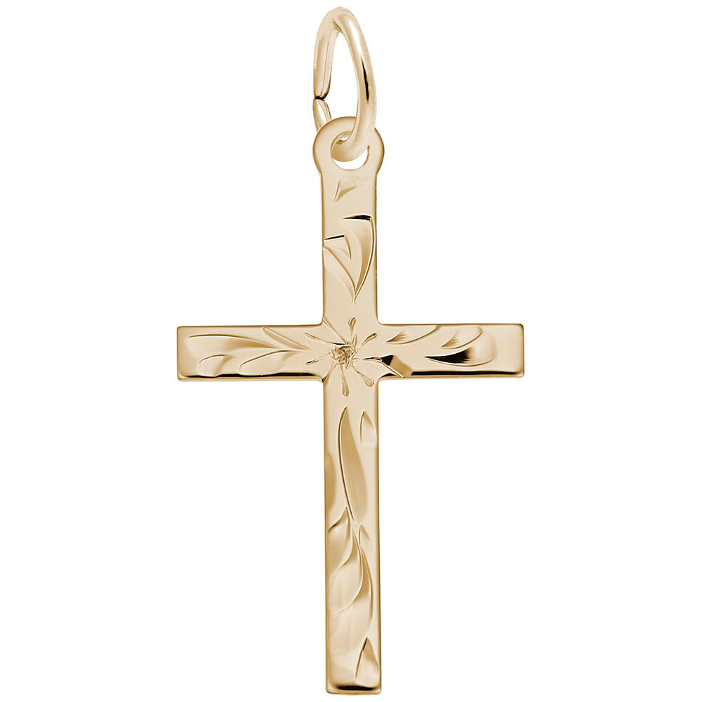 Medium Flared Cross Charm - Elegant Religious Jewelry Accessory 4910