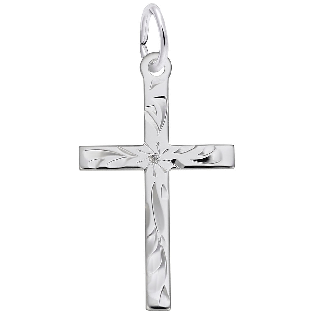 Medium Flared Cross Charm - Elegant Religious Jewelry Accessory 4910