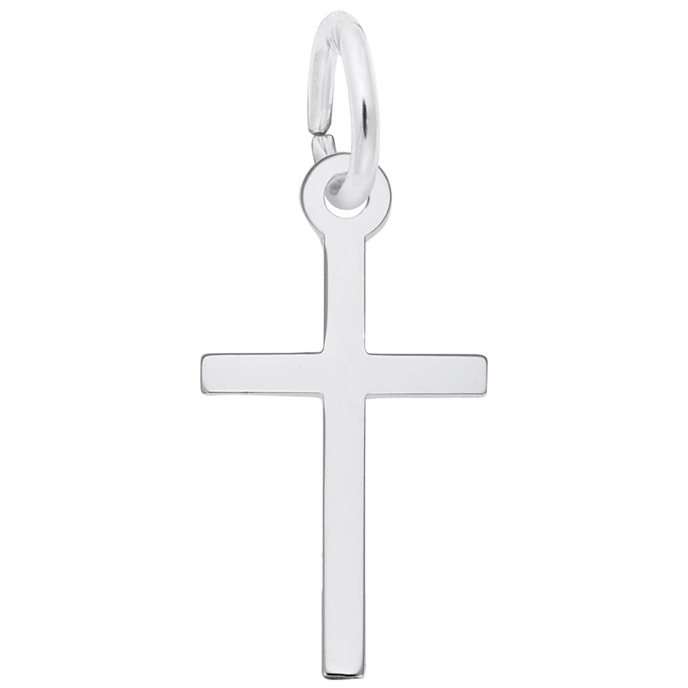 Small Thin Cross Charm - Elegant Religious Jewelry for Faith 4915