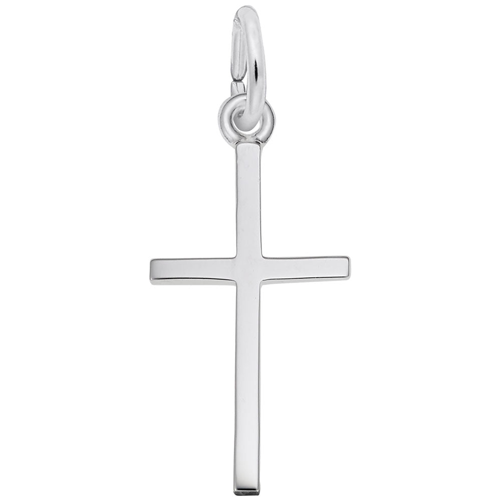 Medium Thin Cross Charm - Elegant Religious Jewelry for Faith 4920