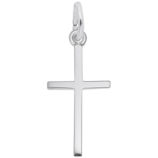 Medium Thin Cross Charm - Elegant Religious Jewelry for Faith 4920