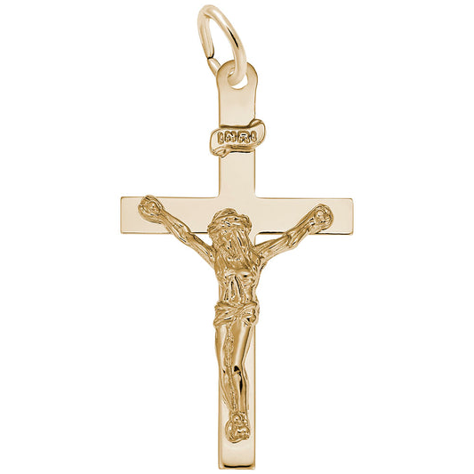 Elegant Silver Crucifix Charm for Religious Jewelry Collection 4938