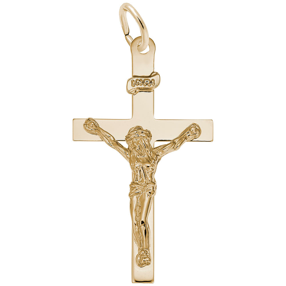 Elegant Silver Crucifix Charm for Religious Jewelry Collection 4938