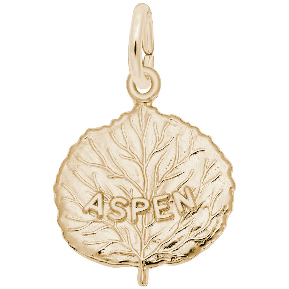 Aspen Leaf Charm for Travel Lovers - Colorado Souvenir Jewelry 4984