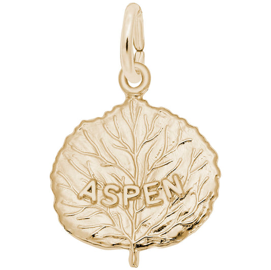 Aspen Leaf Charm for Travel Lovers - Colorado Souvenir Jewelry 4984