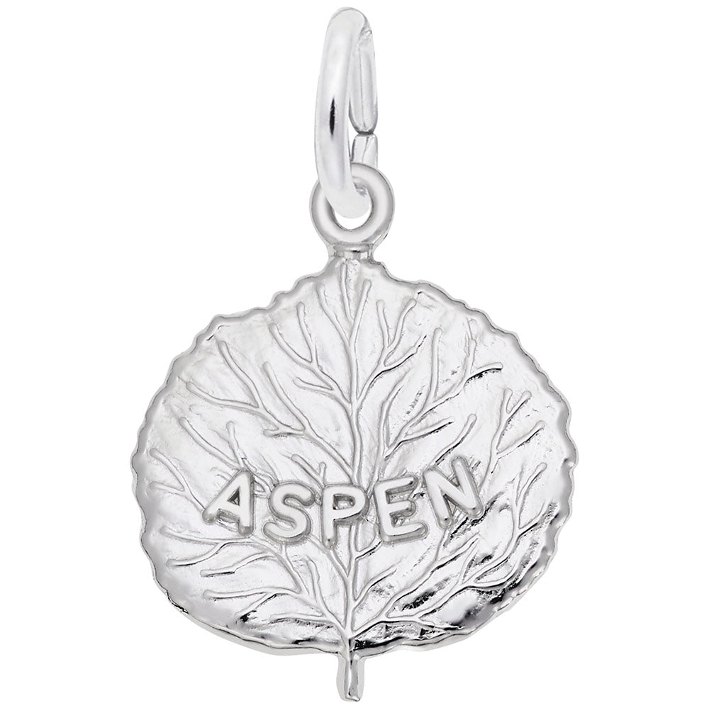 Aspen Leaf Charm for Travel Lovers - Colorado Souvenir Jewelry 4984