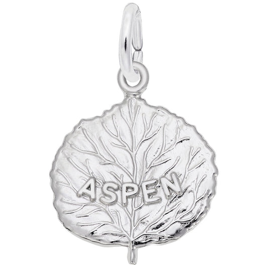 Aspen Leaf Charm for Travel Lovers - Colorado Souvenir Jewelry 4984