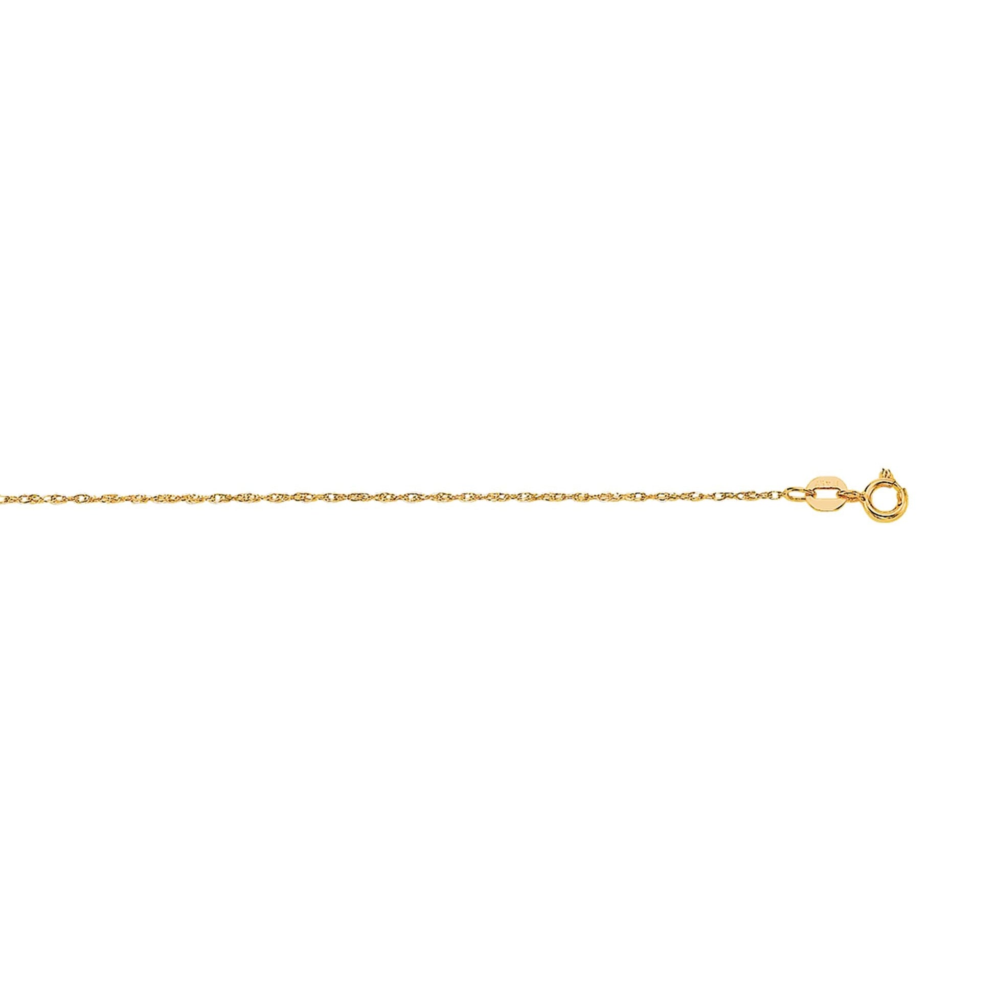 Royal Chain 14K Gold .8mm Machine Rope Chain (Carded) 4R