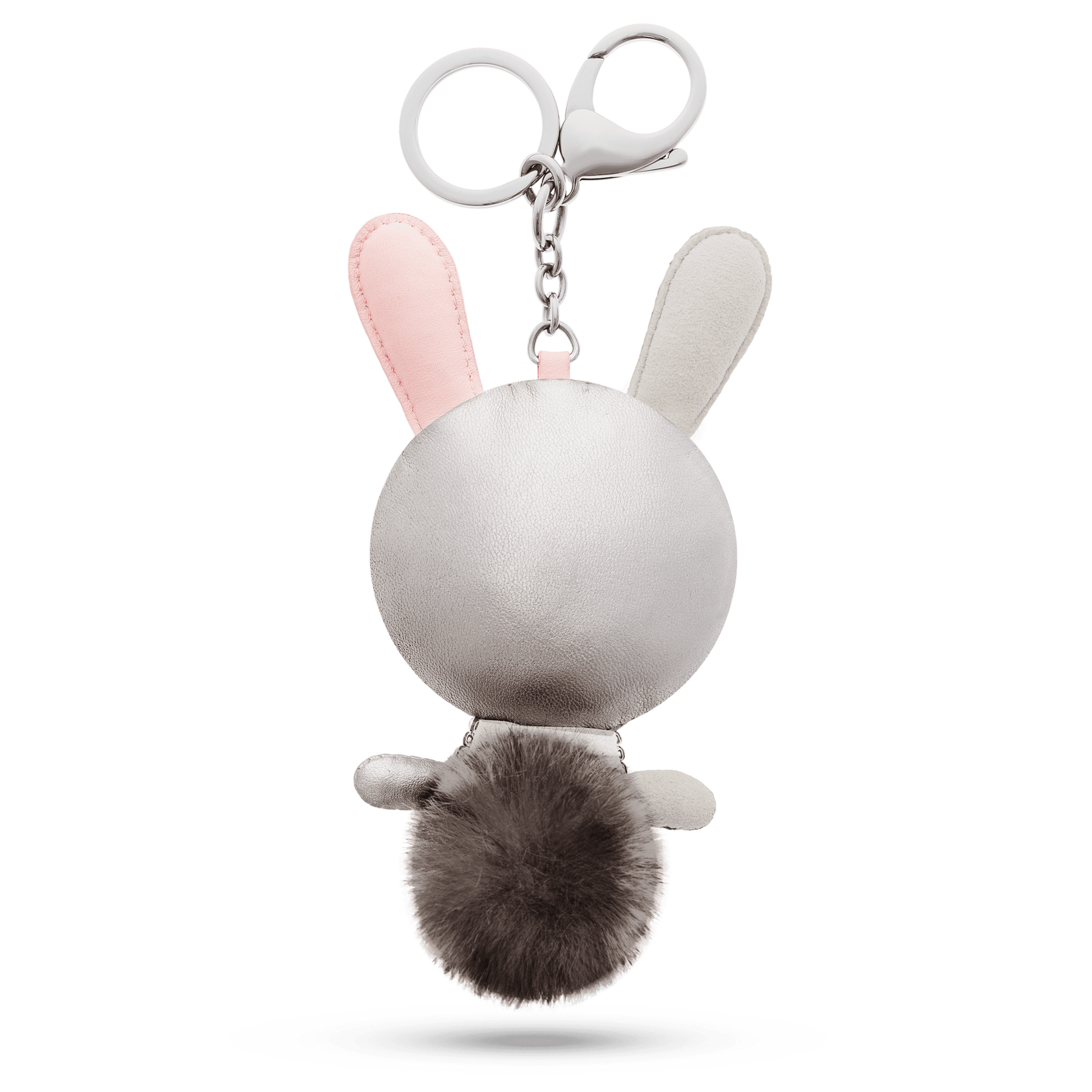 Mathilde bag charm, Rabbit, Gray, Stainless steel