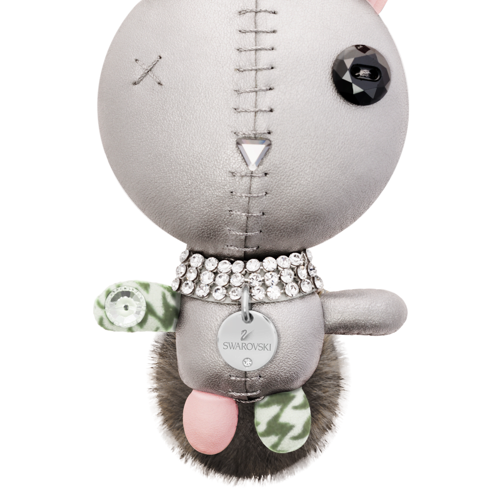 Mathilde bag charm, Rabbit, Gray, Stainless steel