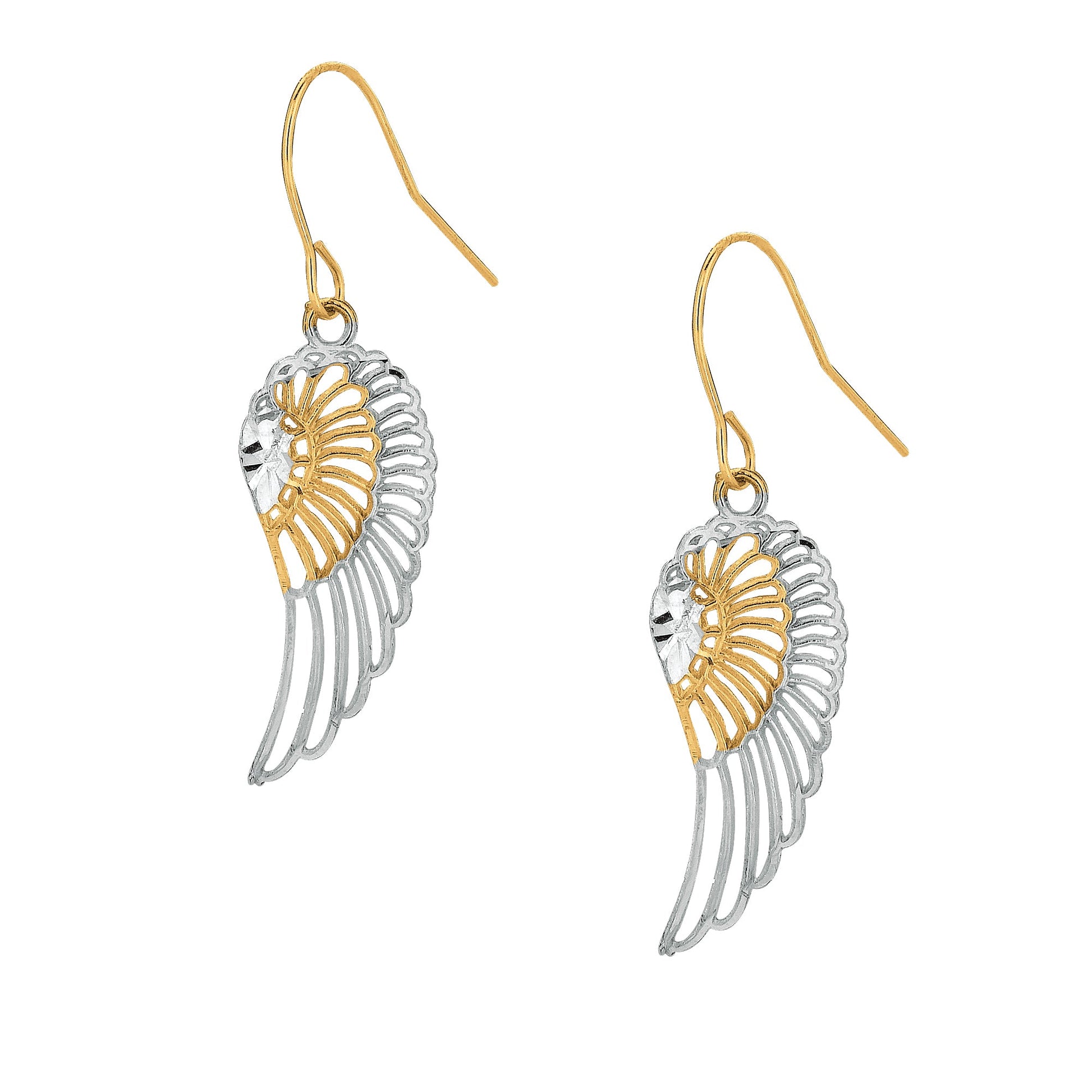 Royal Chain 10K Gold Angel Wing Drop Earring 503ER