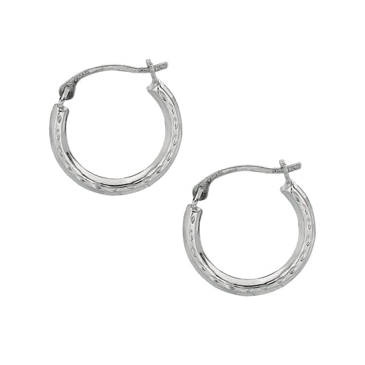 Royal Chain 10K Gold Mini Diamond Cut Hoop Earring 507ER
